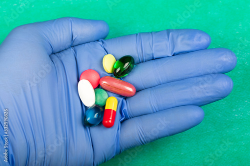 Multi-colored medical drugs ands vitamins