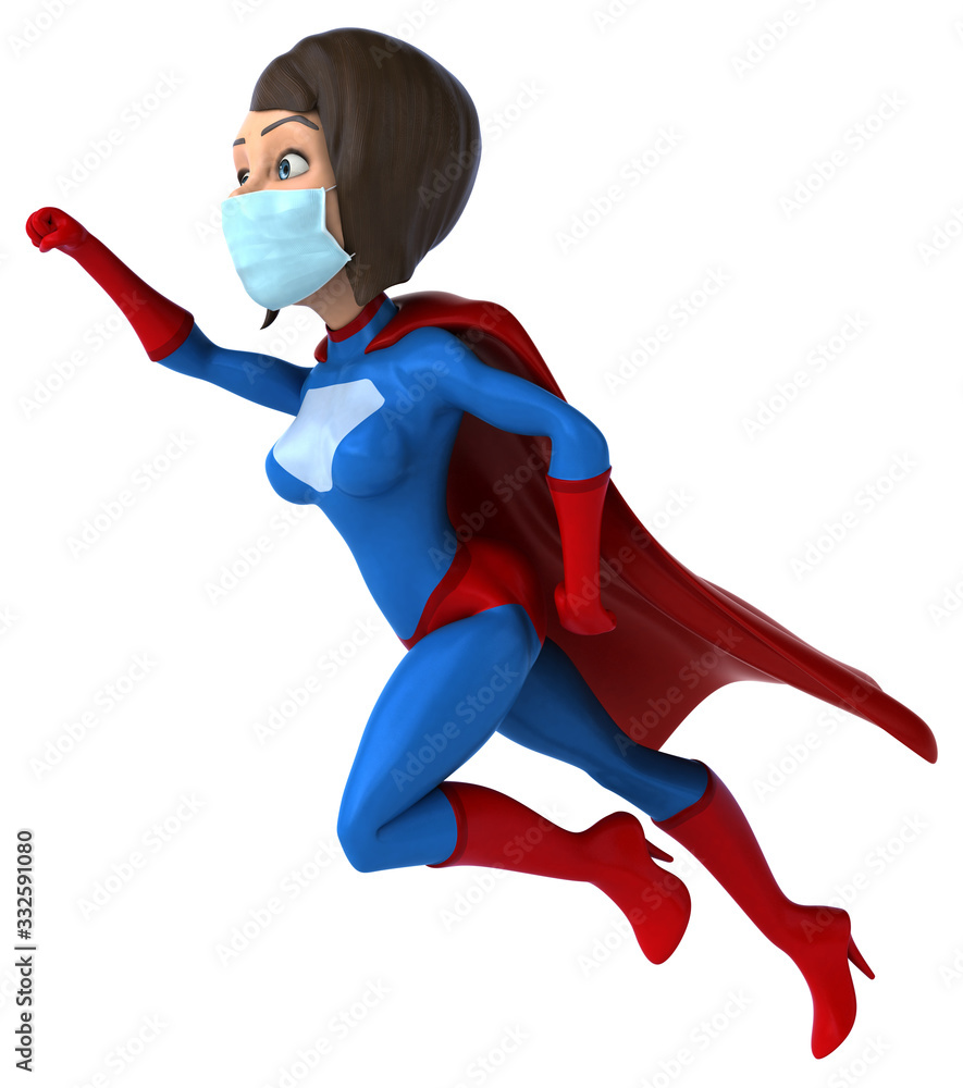 3D illustration of a cartoon character with a mask 3D illustration of a cartoon character with a mask