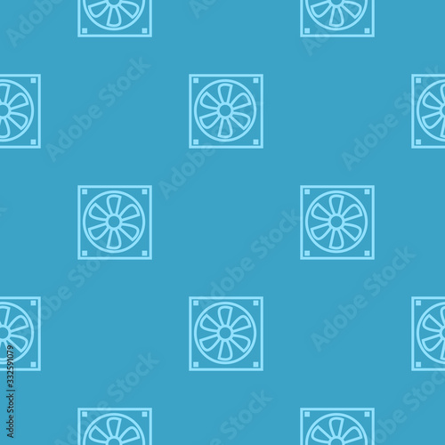 Computer power supply fan pattern seamless for any design - blue vector illustration
