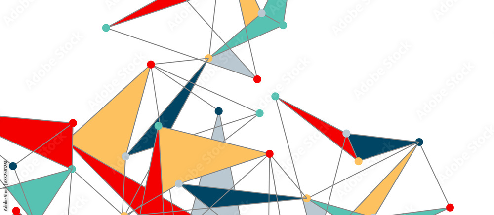 Line points connections, triangular technology design. Abstract geometric background Line points connections, triangular technology design. Abstract geometric background