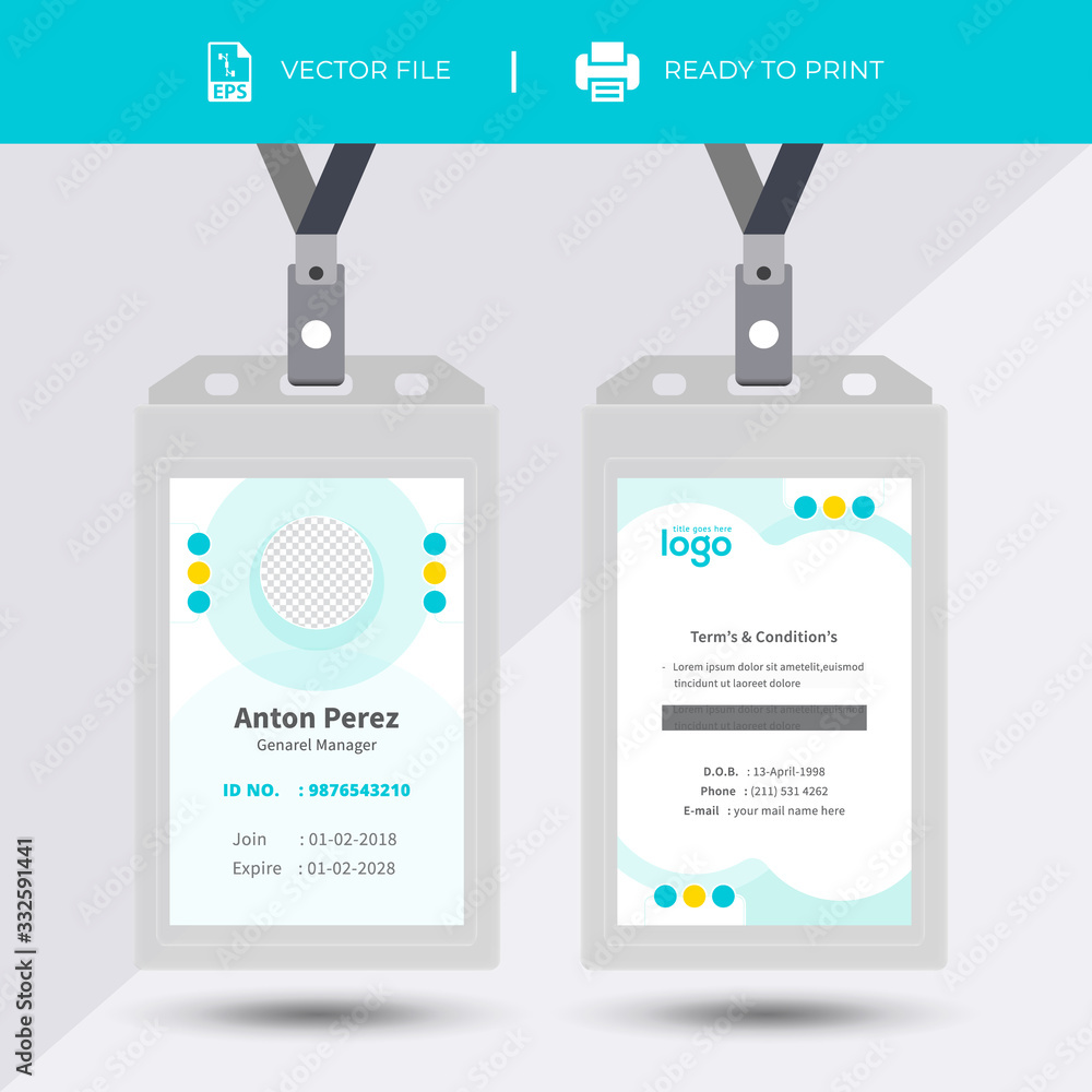 Simple and Clean ID Card Design Template Simple and Clean ID Card Design Template
