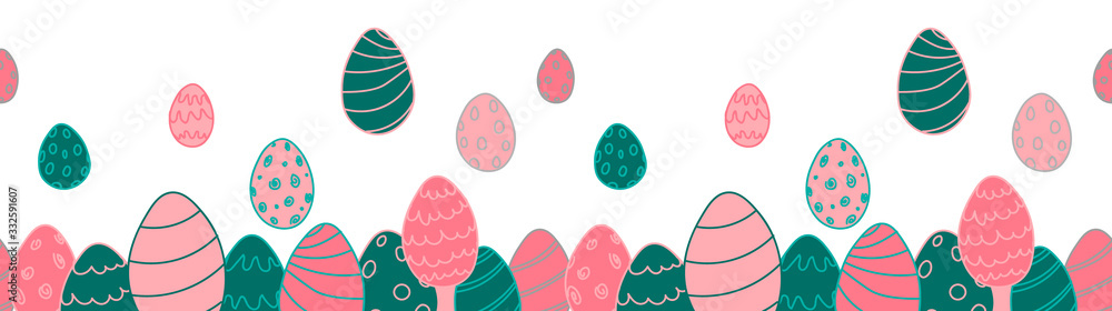 Easter eggs seamless border Easter eggs seamless border