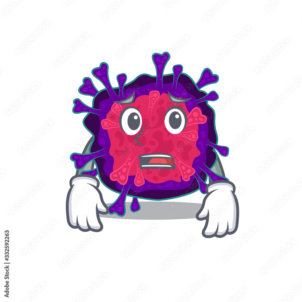 Fototapeta premium Cartoon picture of nyctacovirus showing anxious face