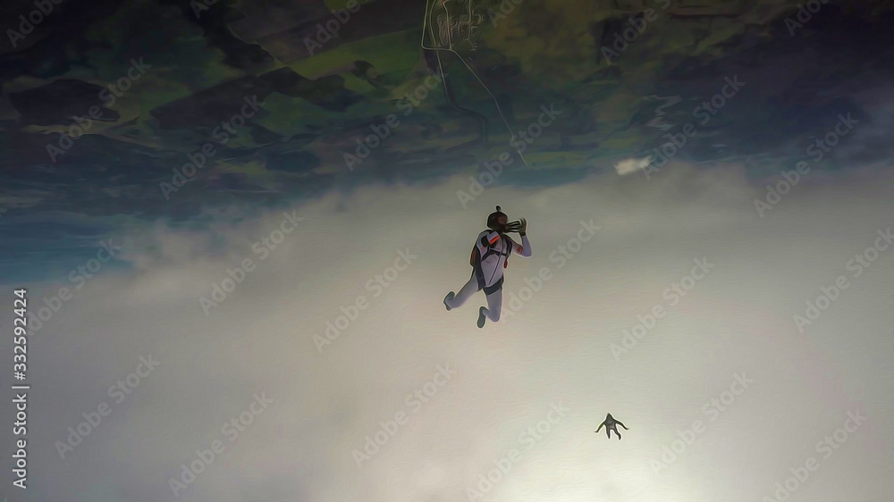 Fototapeta premium Luxury. Skydiving is for special people. Beautiful views from the height of bird flight.