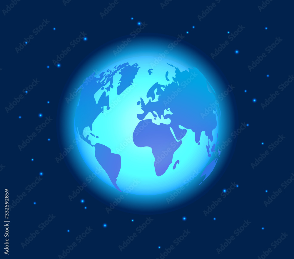 Earth on star field Earth on star field