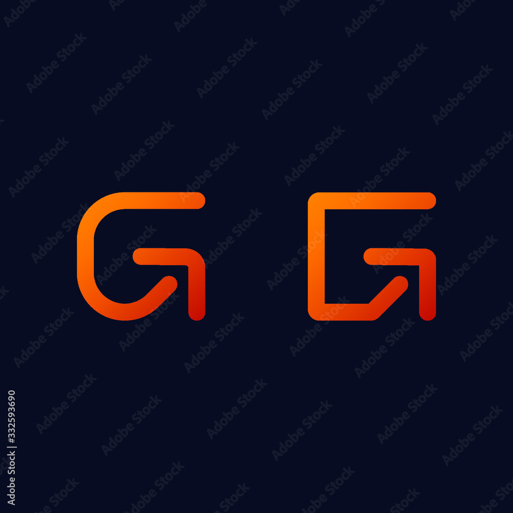 abstract vector graphic illustration of two uppercase letters G with arrows pointing up abstract vector graphic illustration of two uppercase letters G with arrows pointing up