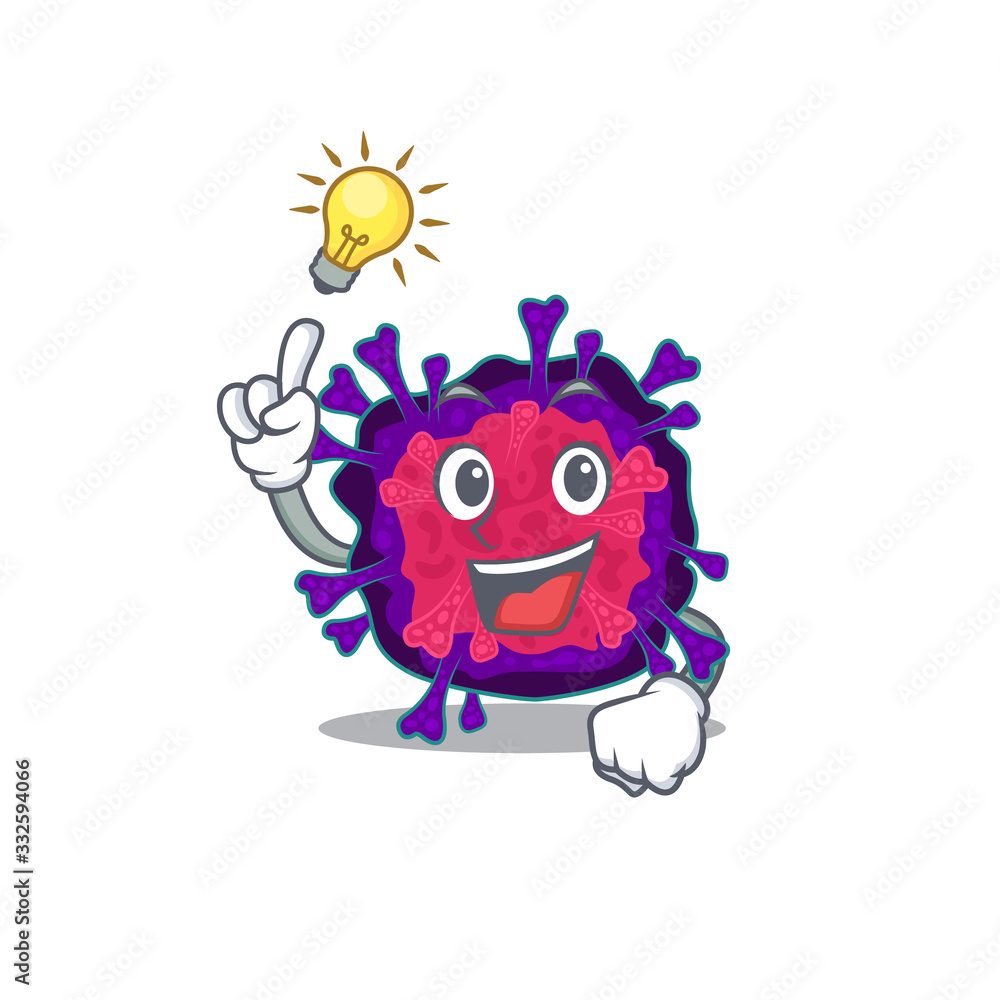 Have an idea gesture of nyctacovirus mascot character design