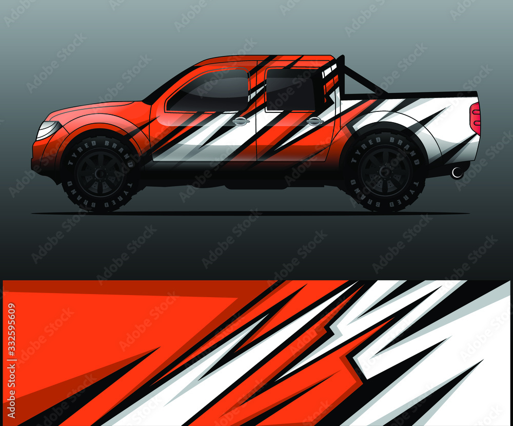 Fototapeta premium truck decal graphic wrap vector, abstract background