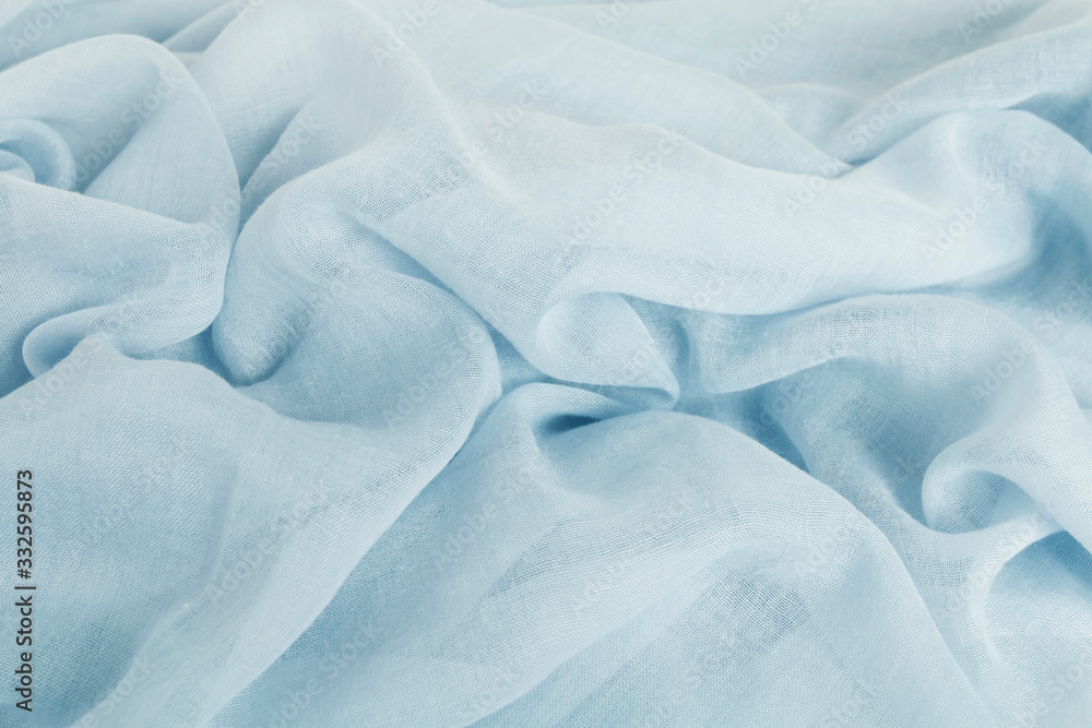 Obraz premium Blue linen fabric, abstract background.