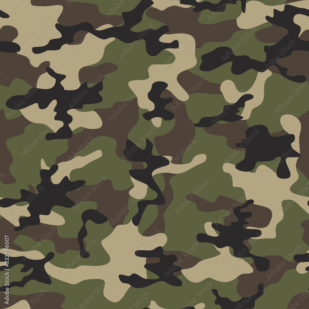 Fototapeta premium Camouflage military print pattern. Army texture. Vector
