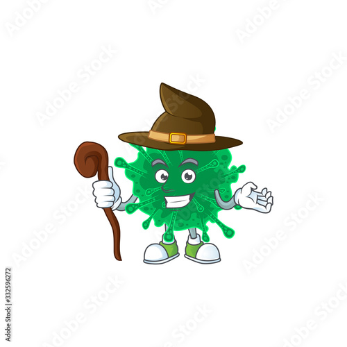 sweet and tricky Witch coronavirus pneumonia cartoon character