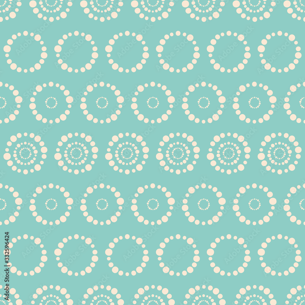 Vector dotted green circles seamless pattern background