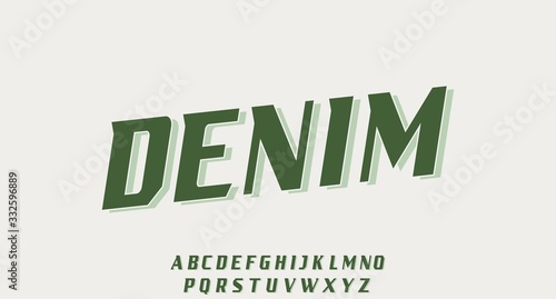 DENIM LAYERED VINTAGE RETRO FONT DISPLAY TYPEFACE ALPHABETICAL VECTOR
