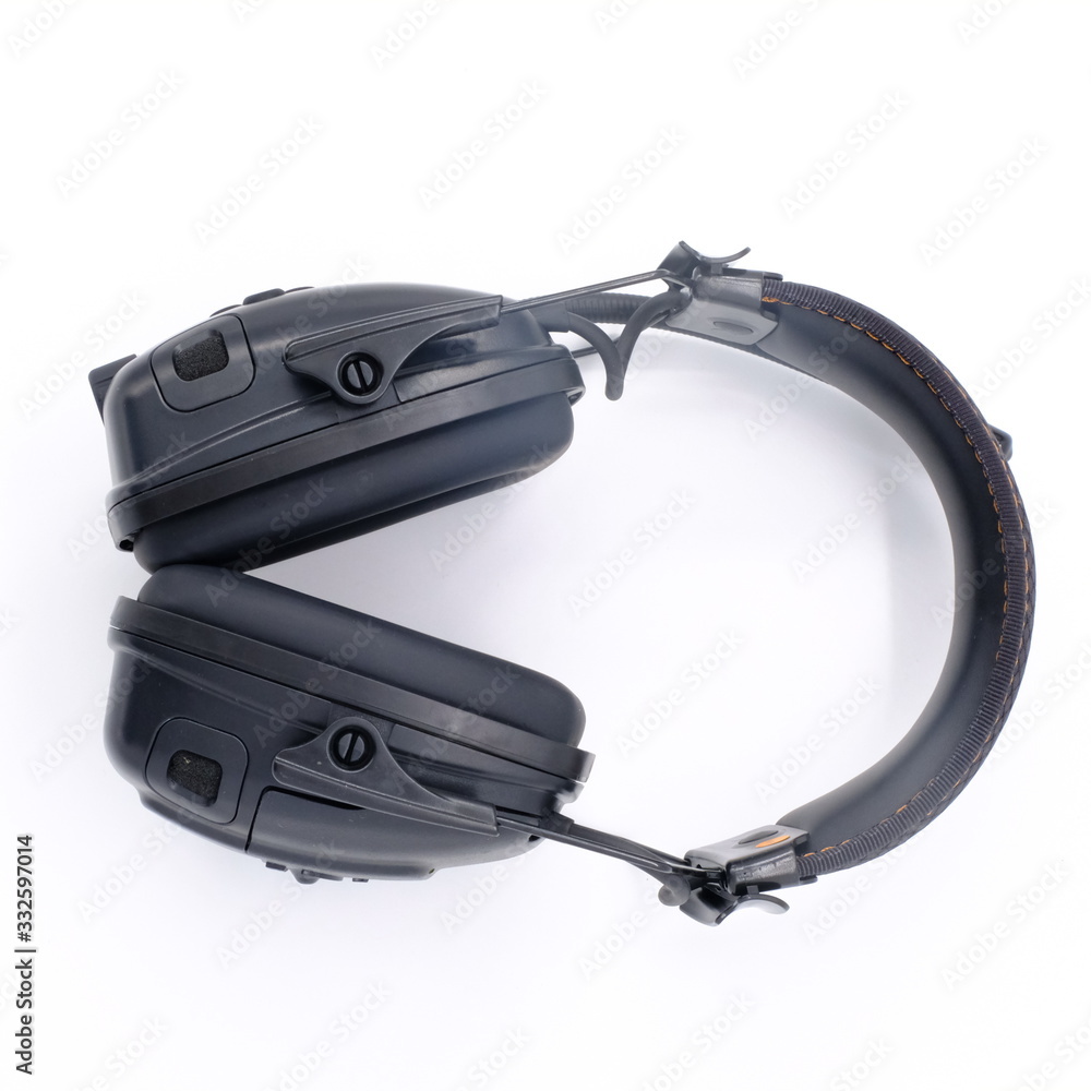 Obraz premium Noice cancelling earphones isolated on the white background