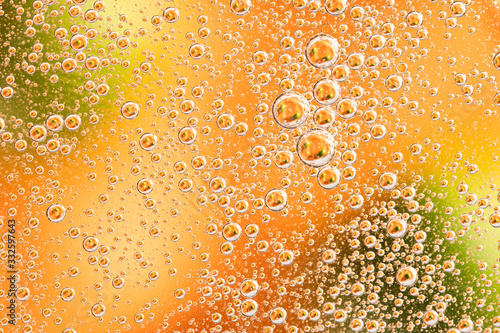 Wallpaper Mural Yellow and green bubbles, drops of oil in water Torontodigital.ca