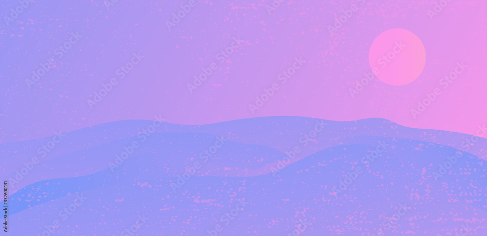 Desert vector background. Landscape with popular gradient.