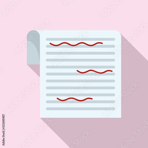 Paper proofread icon. Flat illustration of paper proofread vector icon for web design