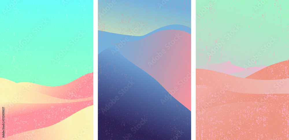 Set of desert pattern vector. Landscape with popular gradient color. Set of desert pattern vector. Landscape with popular gradient color.