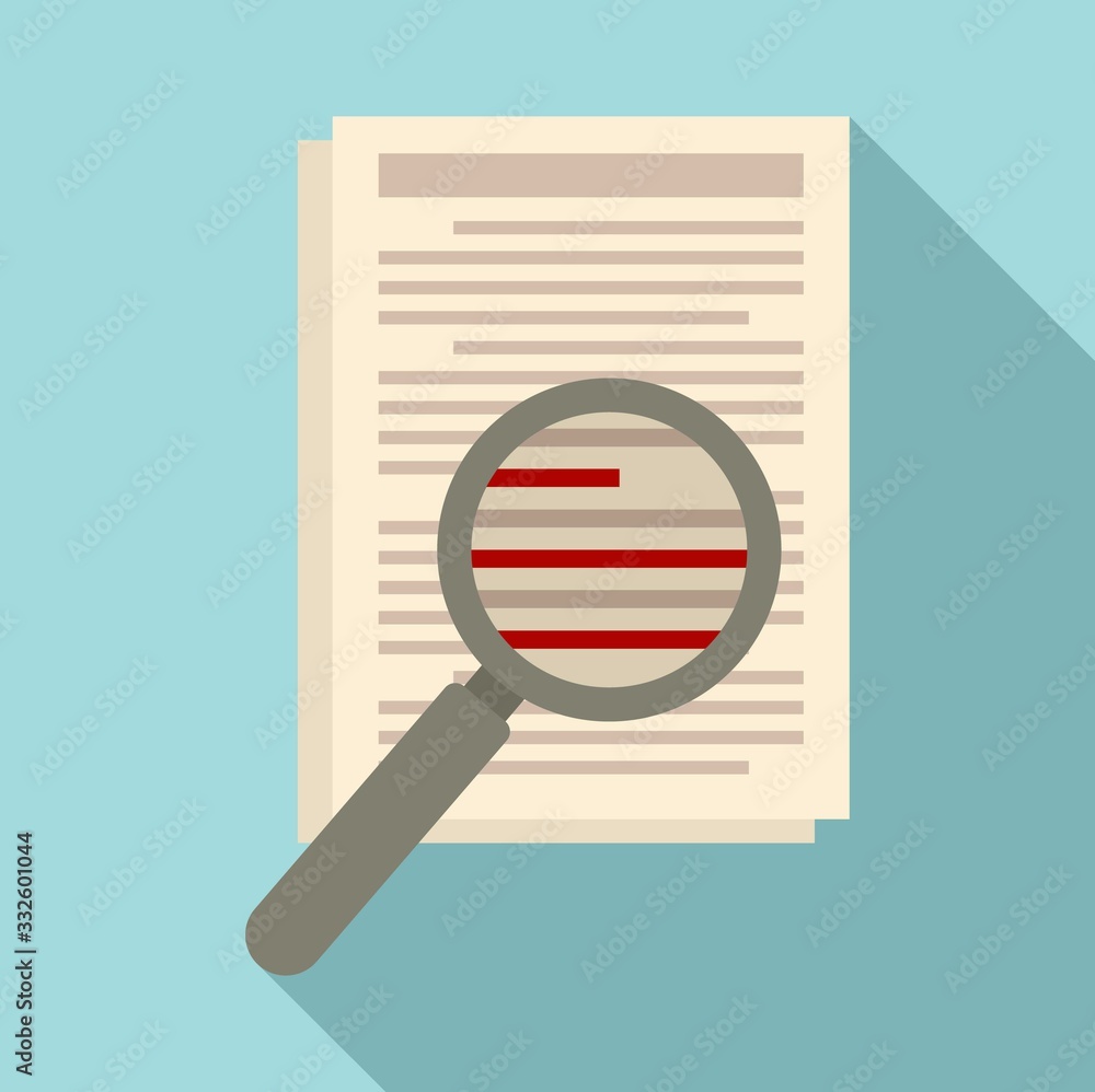 Magnifier text edit icon. Flat illustration of magnifier text edit vector icon for web design Magnifier text edit icon. Flat illustration of magnifier text edit vector icon for web design