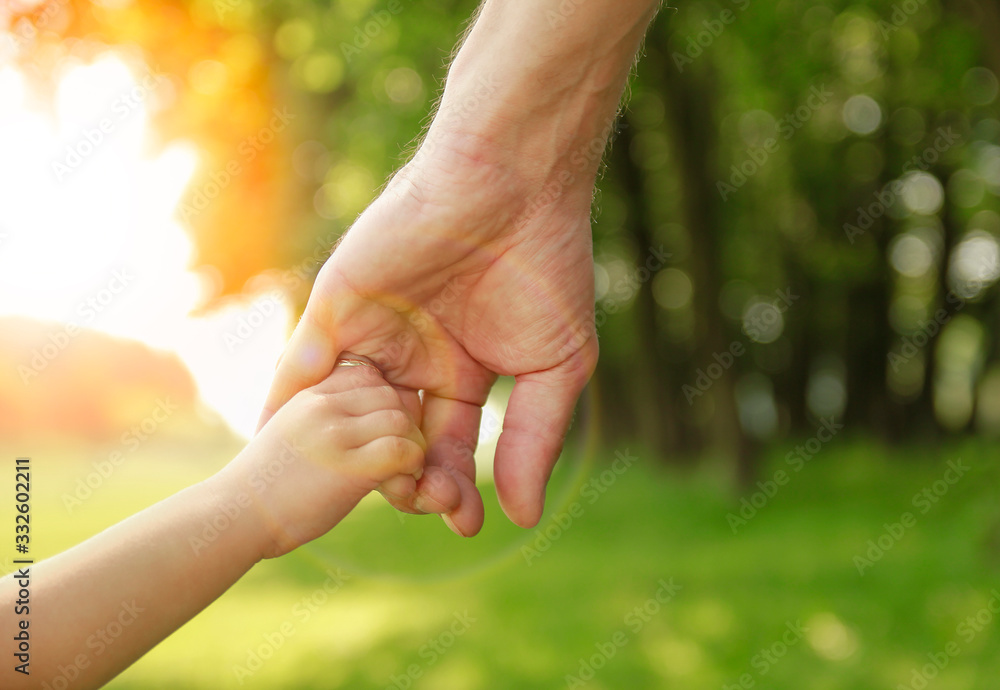 parent holds the hand of a small child parent holds the hand of a small child
