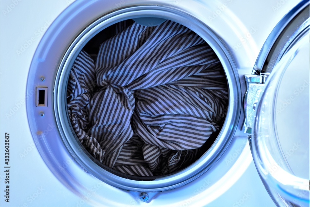 closeup of washing machine