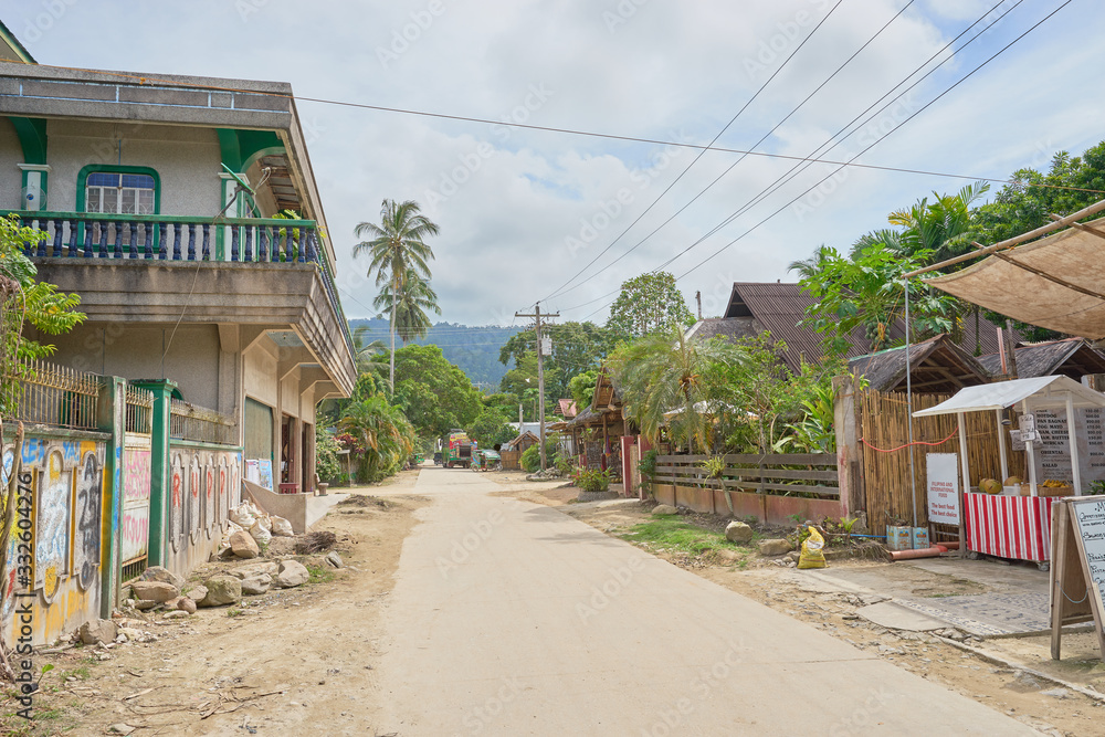 Obraz premium Port Barton downtown district, Palawan, Philippines