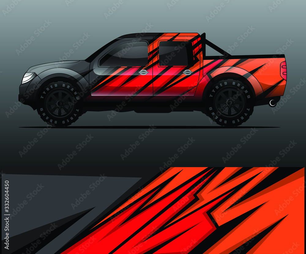 Obraz premium truck decal graphic wrap vector, abstract background
