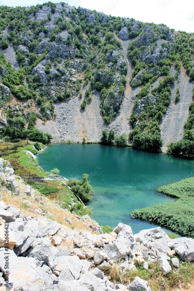 blue lake on the Krupa river, Croatia