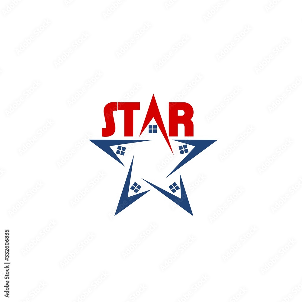 Star house logo isolated on white background Star house logo isolated on white background
