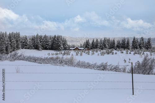 Winter American small town covered in snow in the mountains close to Seattle. © Iriana Shiyan