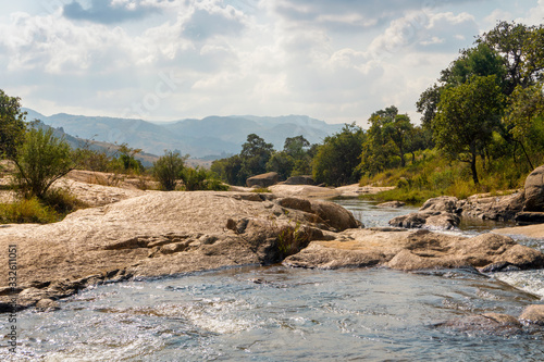 Beautiful landscape with rocky stream in southern Africa