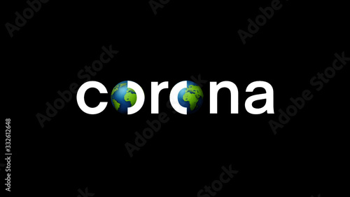 corona world vector corona affects wordwide logo text