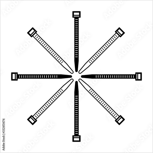 Cable Tie Icon, Hose Tie, Zip Tie Icon