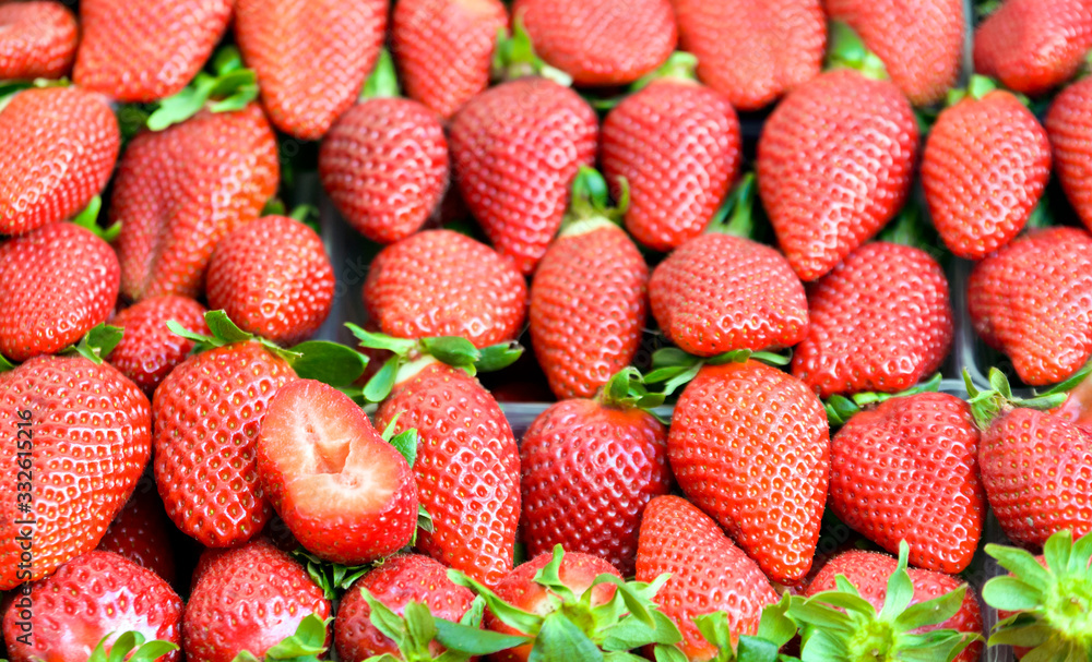 Fresh ripe perfect strawberry - Food Frame Background Fresh ripe perfect strawberry - Food Frame Background