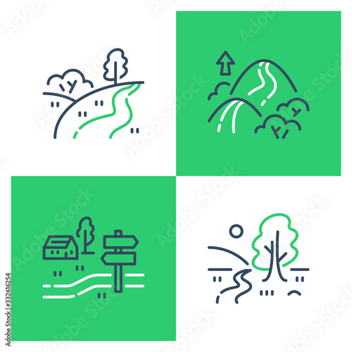 Outdoor landmarks, nature sites, recreational park, summer trail walking, hiking or trekking