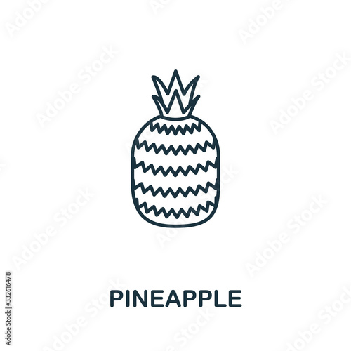 Pineapple icon from fruits collection. Simple line element Pineapple symbol for templates, web design and infographics