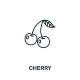 Cherry icon from fruits collection. Simple line element Cherry symbol for templates, web design and infographics