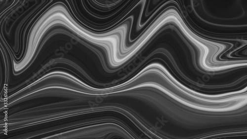 Stop motion animated black marble ink pattern texture abstract background. 