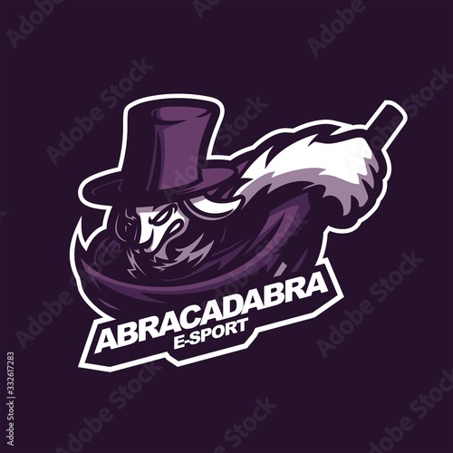 magician rabbit e-sport gaming mascot logo template