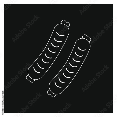 food sausages on white background