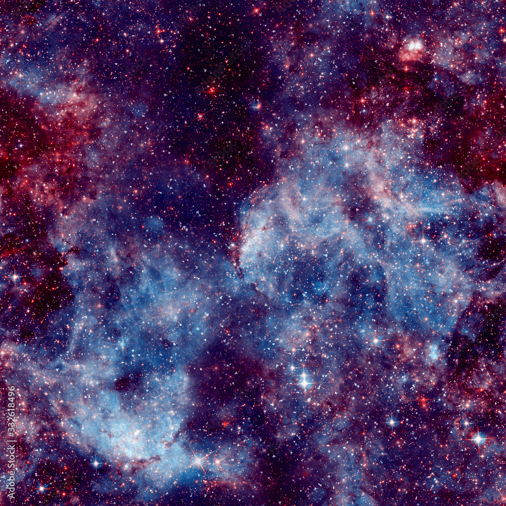Obraz premium Galaxy fabric seamless pattern. Blue abstract 