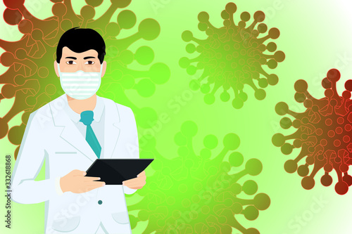 virus 2020,COVID-19 SARS, Coronaviridae, coronavirus,  doctor, place for recording