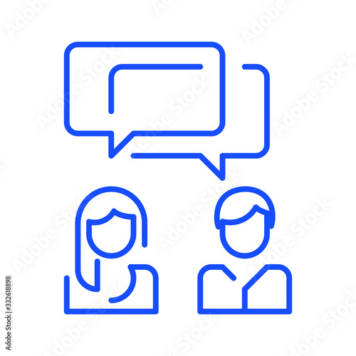 Two people talking, communication concept, man and woman speaking