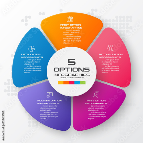 Business infographic template with 5 options,Vector illustration.