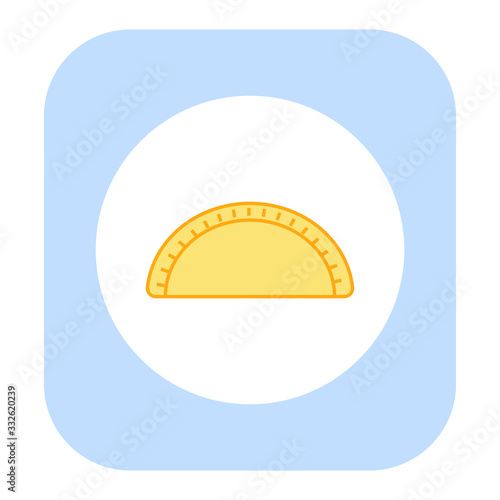 Argentine beef patty on white background