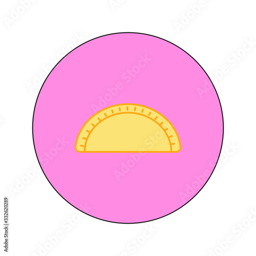 Argentine beef patty on white background