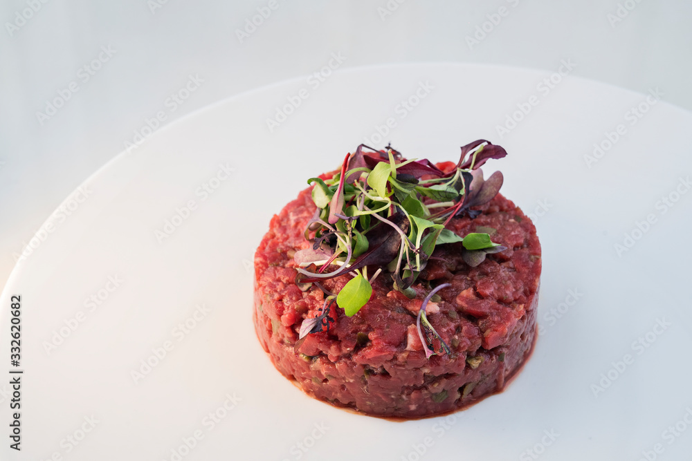 beef steak tartar with salad