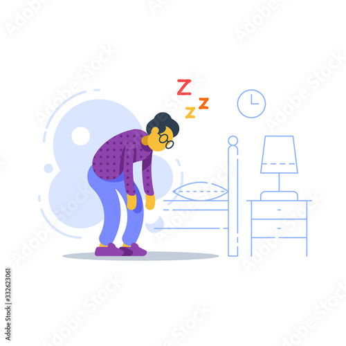 Sleepy old woman, sleep deprived or disorder, lack of energy, feeling weak