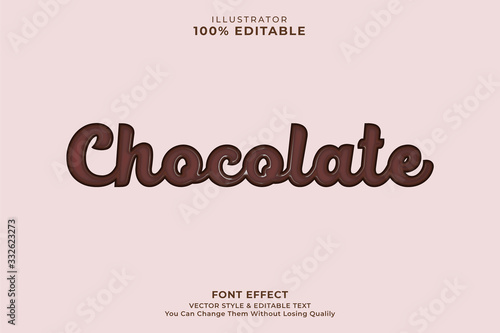 Chocolate text effect for chocolate related typography 
