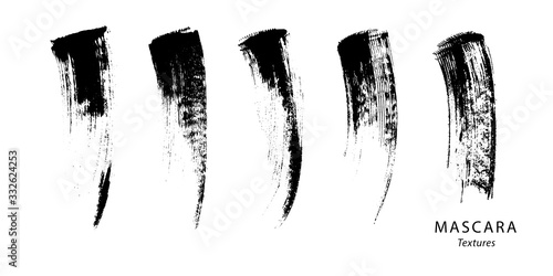 Mascara texture set. Realistic vector illustration